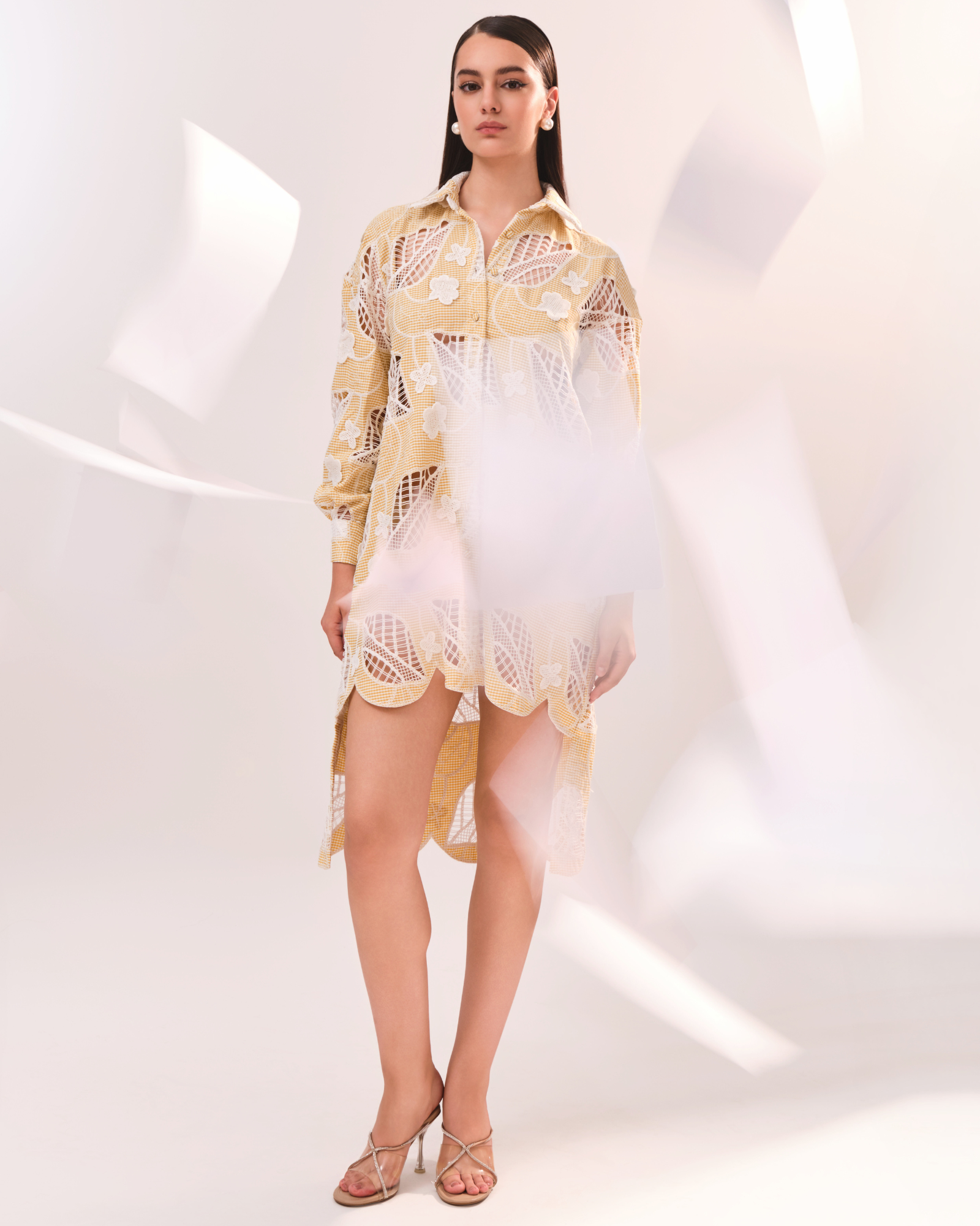 AMOR FLORAL SHIRT DRESS - YELLOW