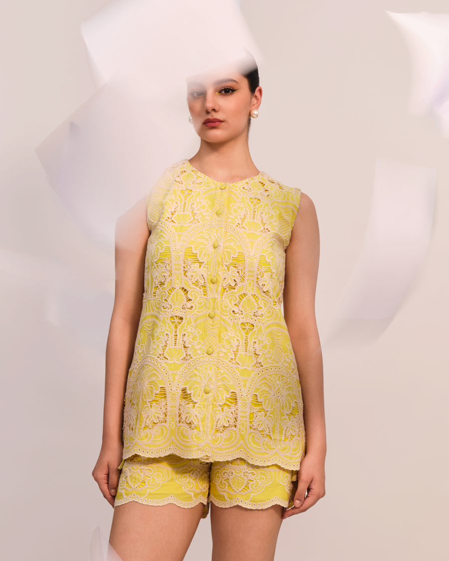 LYN EMBROIDERED CO-ORD WITH SHORTS