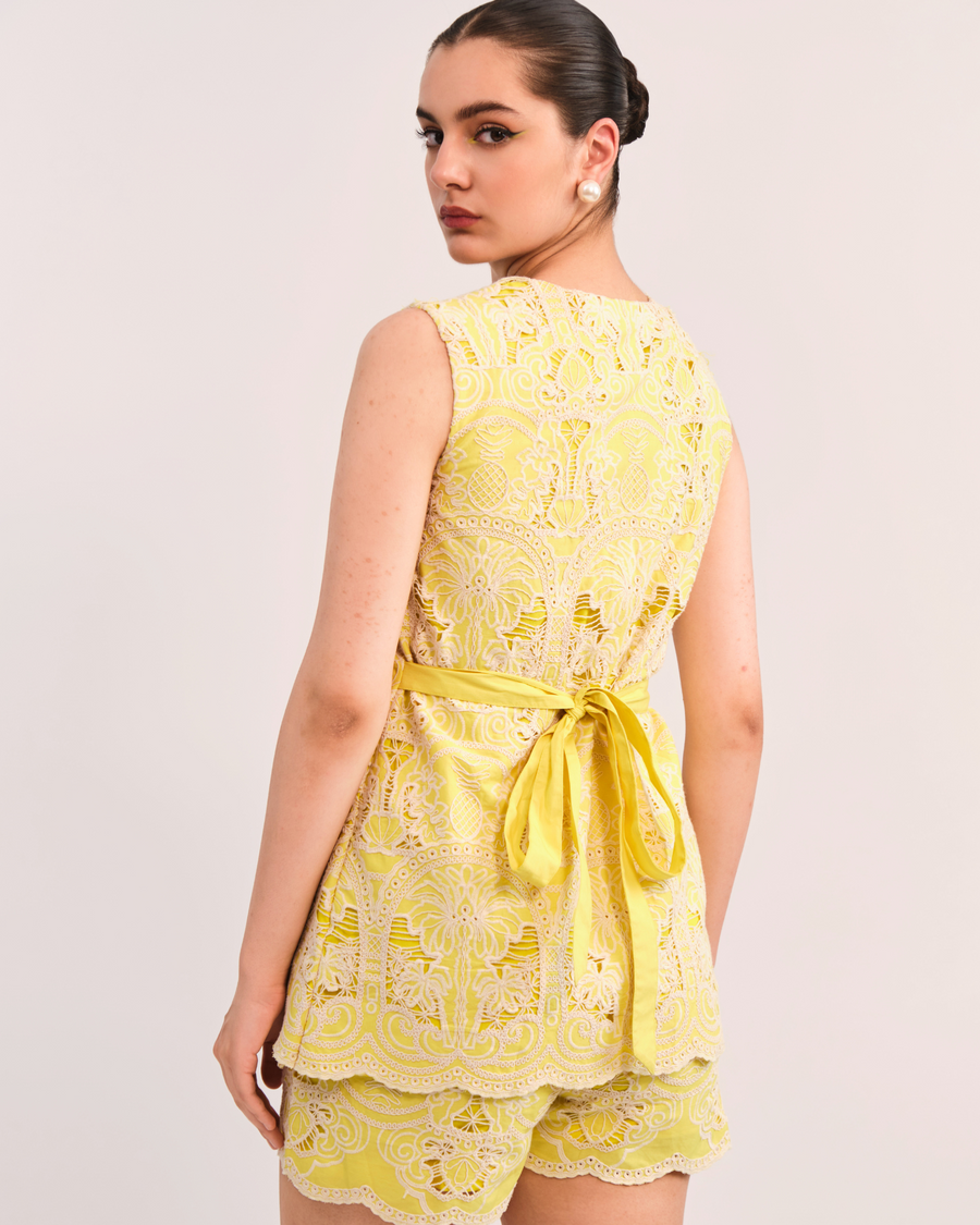 LYN EMBROIDERED CO-ORD WITH SHORTS