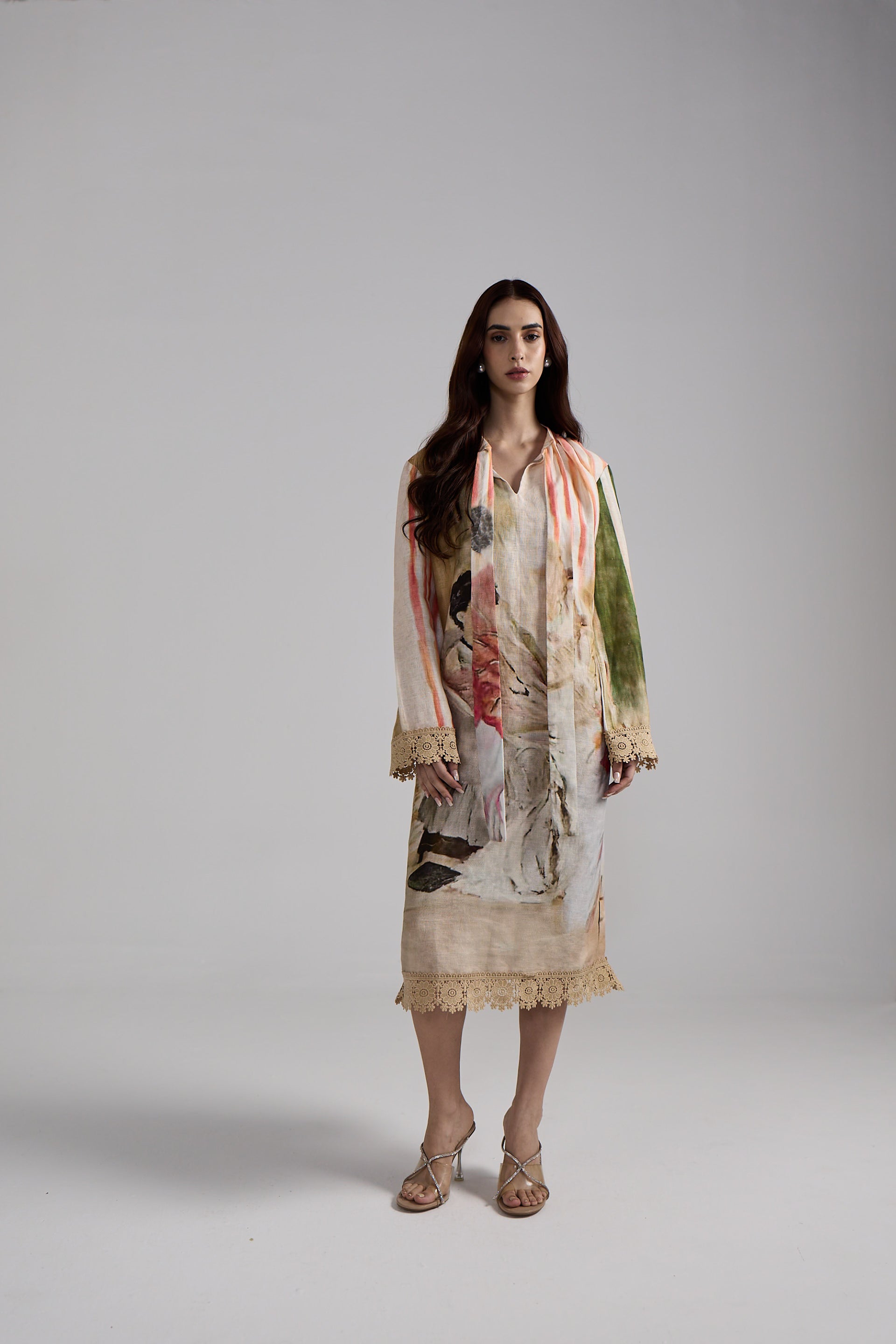 Canvas Stripe Linen Dress Set