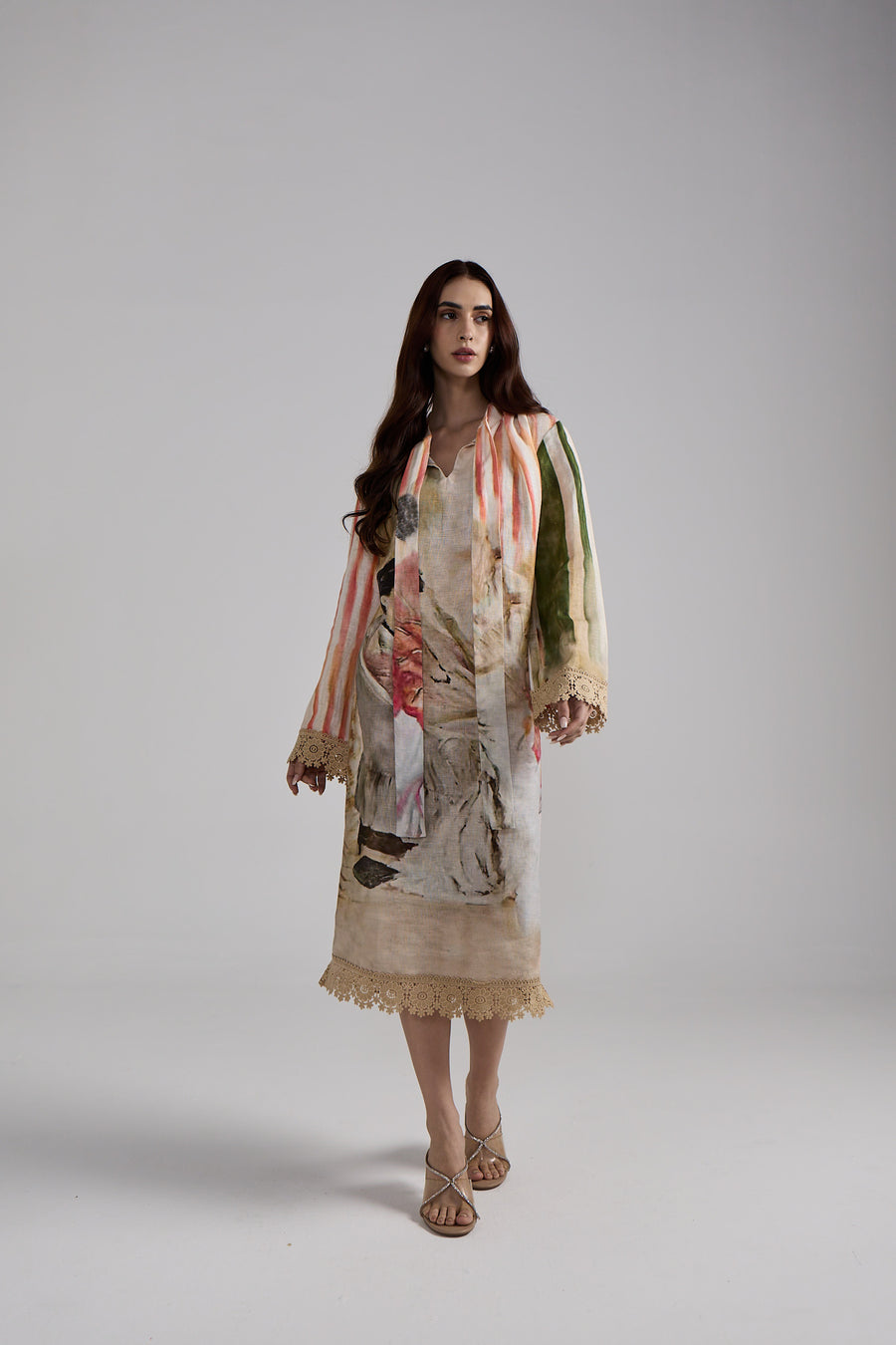 Canvas Stripe Linen Dress Set