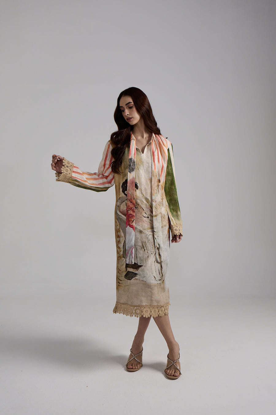 Canvas Stripe Linen Dress Set