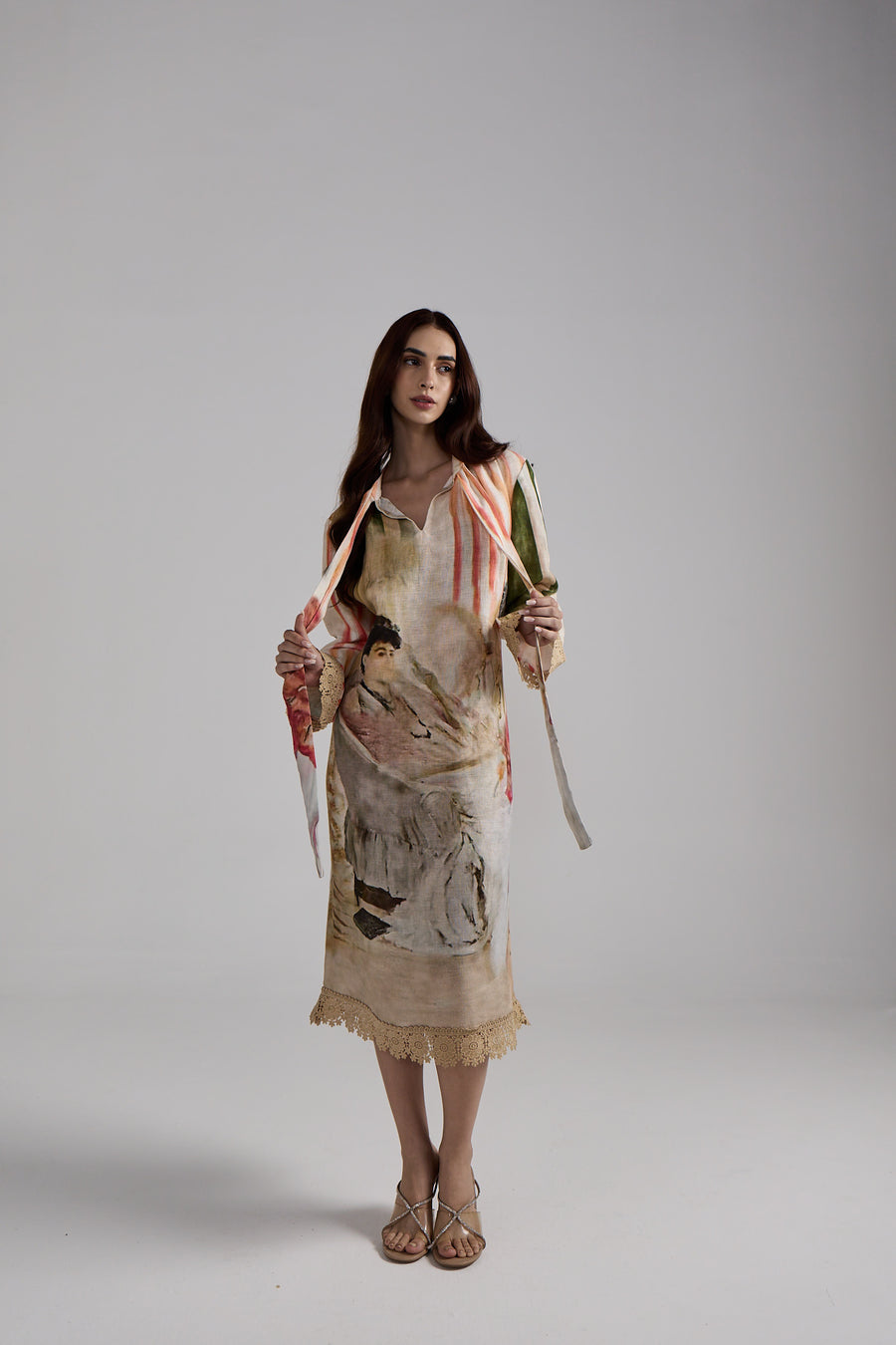 Canvas Stripe Linen Dress Set