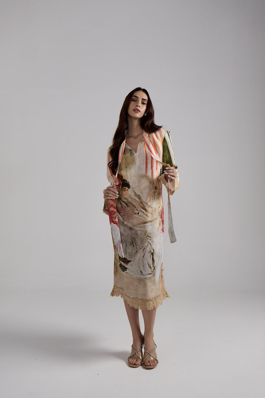 Canvas Stripe Linen Dress Set