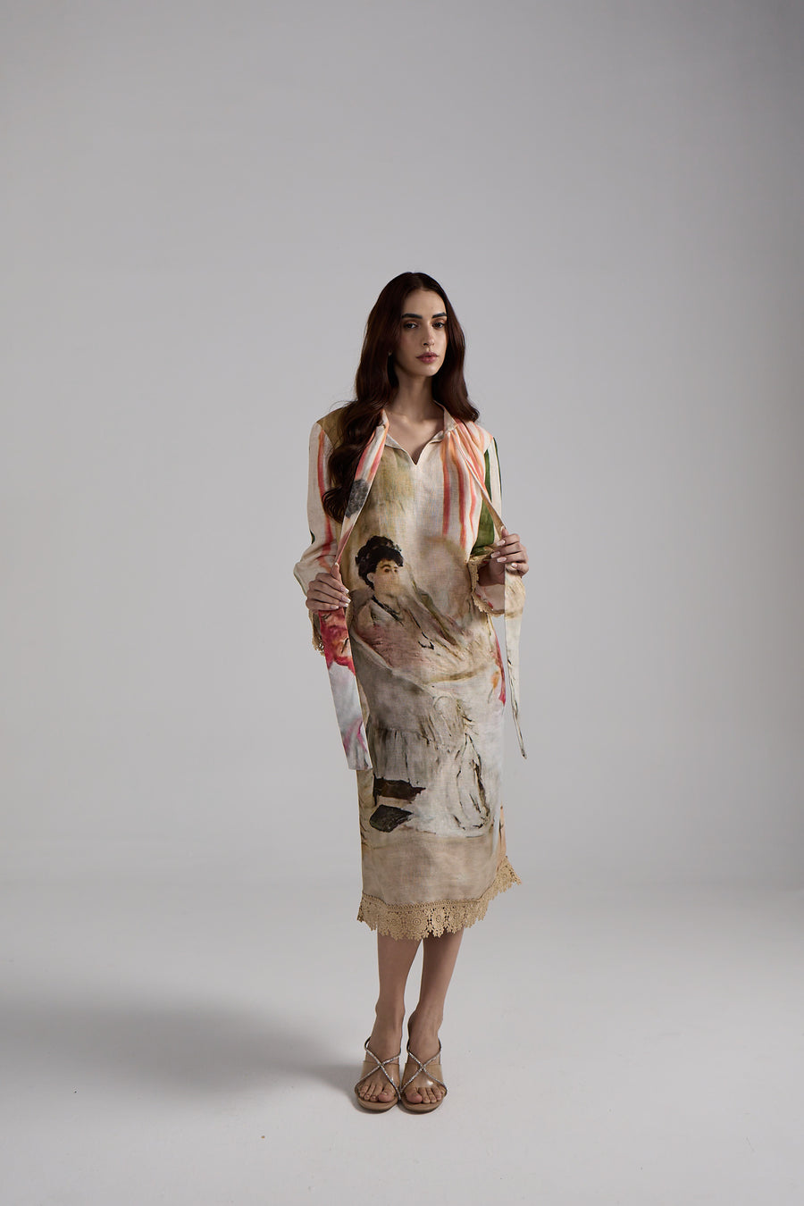 Canvas Stripe Linen Dress Set