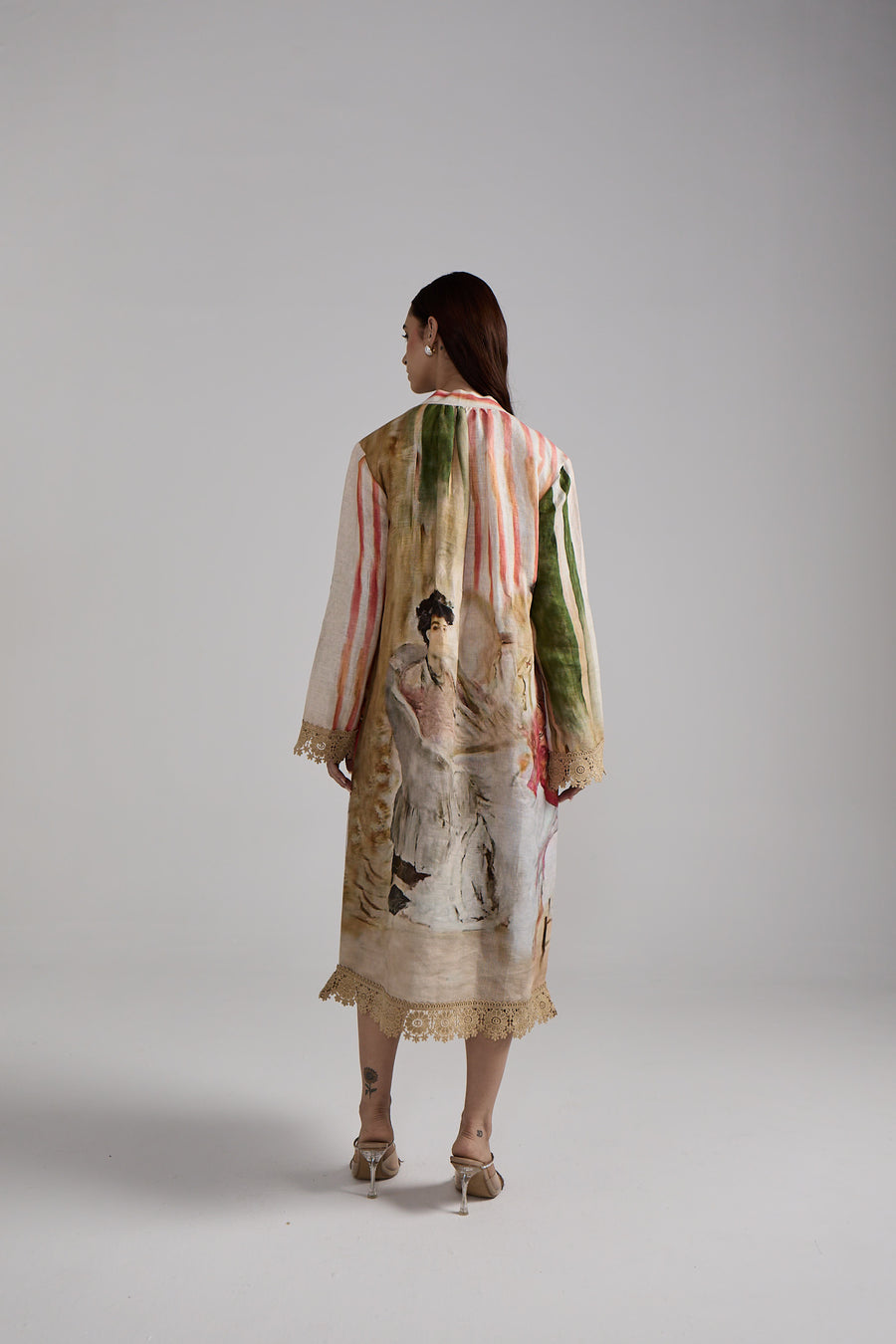 Canvas Stripe Linen Dress Set