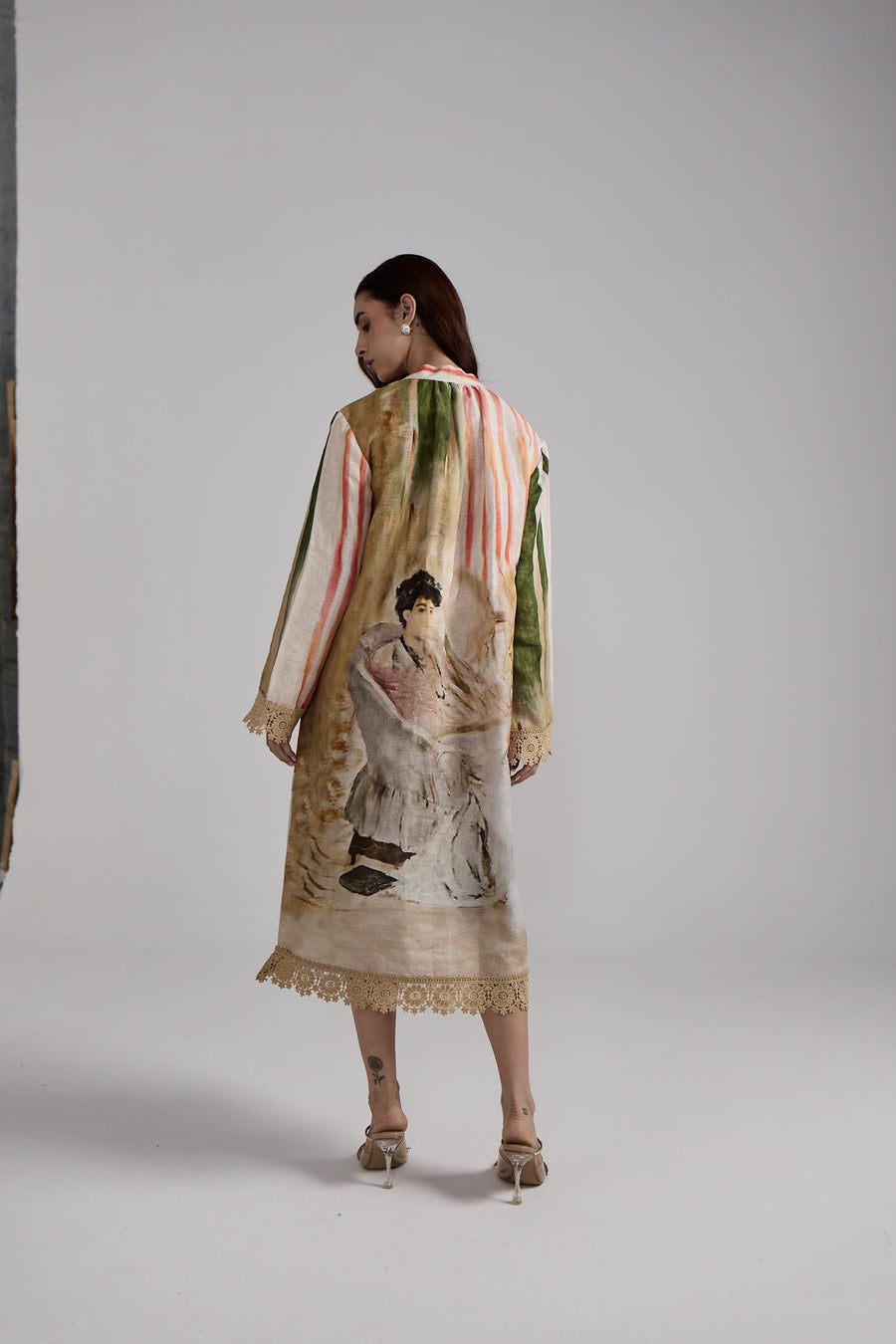 Canvas Stripe Linen Dress Set