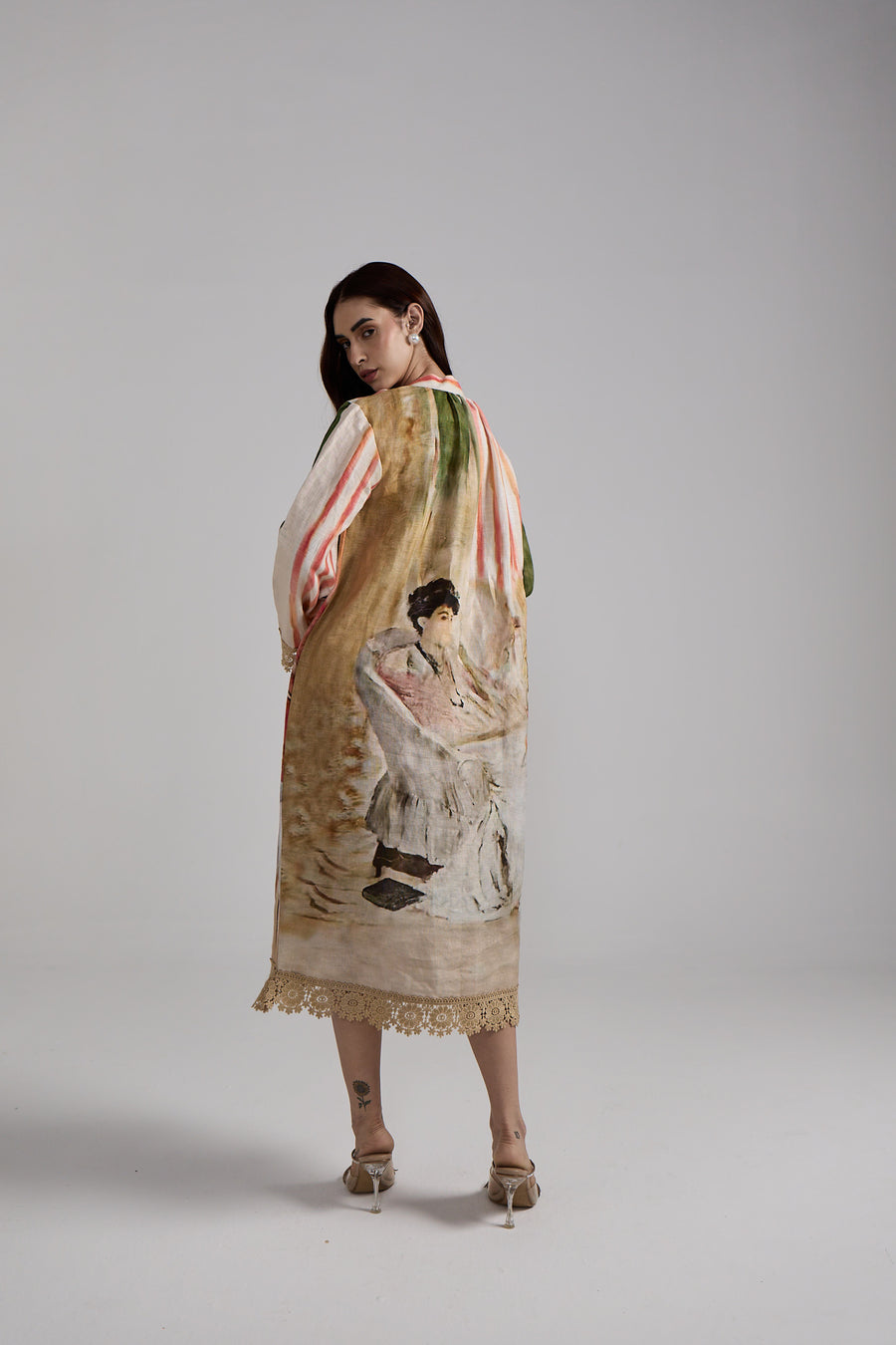 Canvas Stripe Linen Dress Set