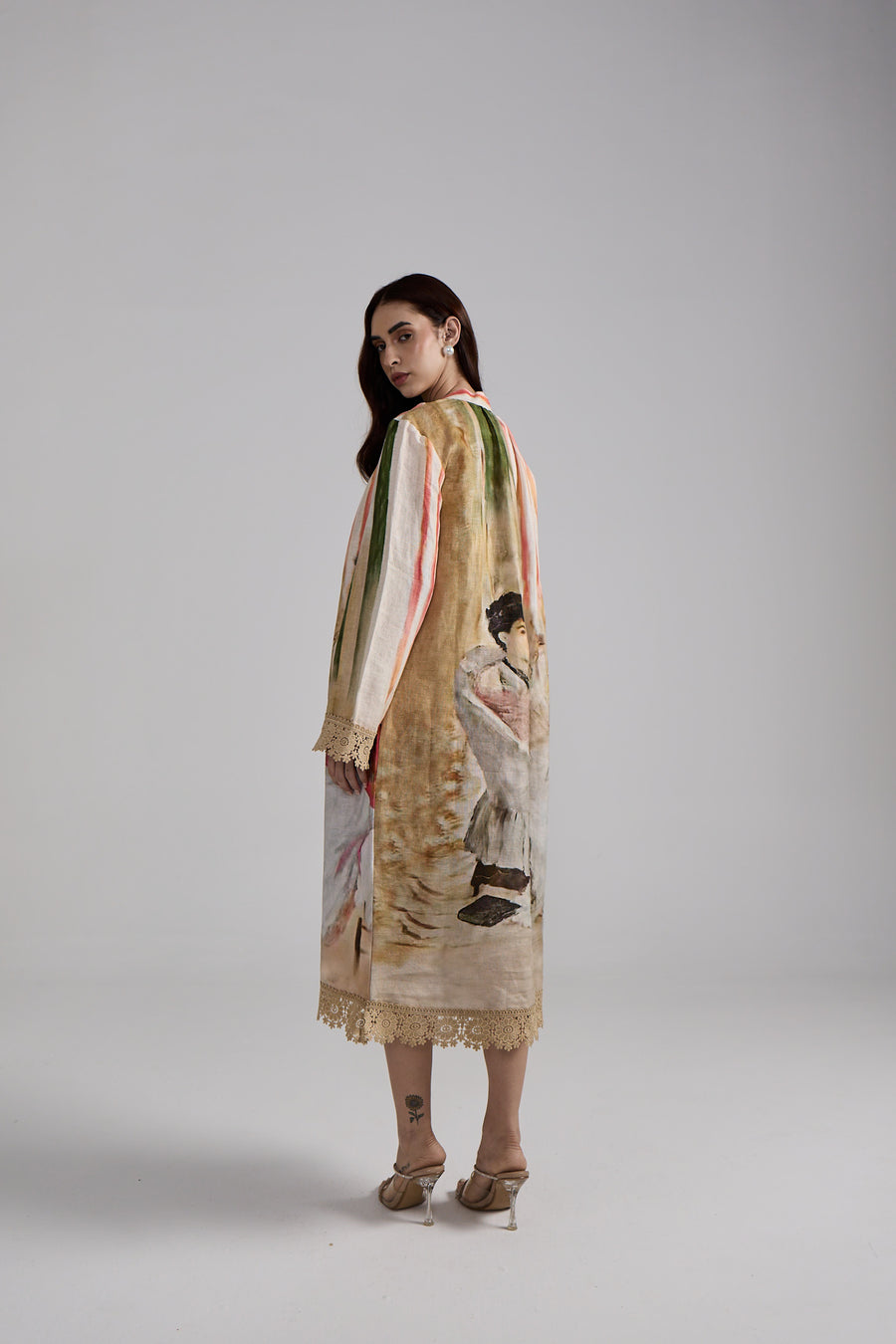 Canvas Stripe Linen Dress Set