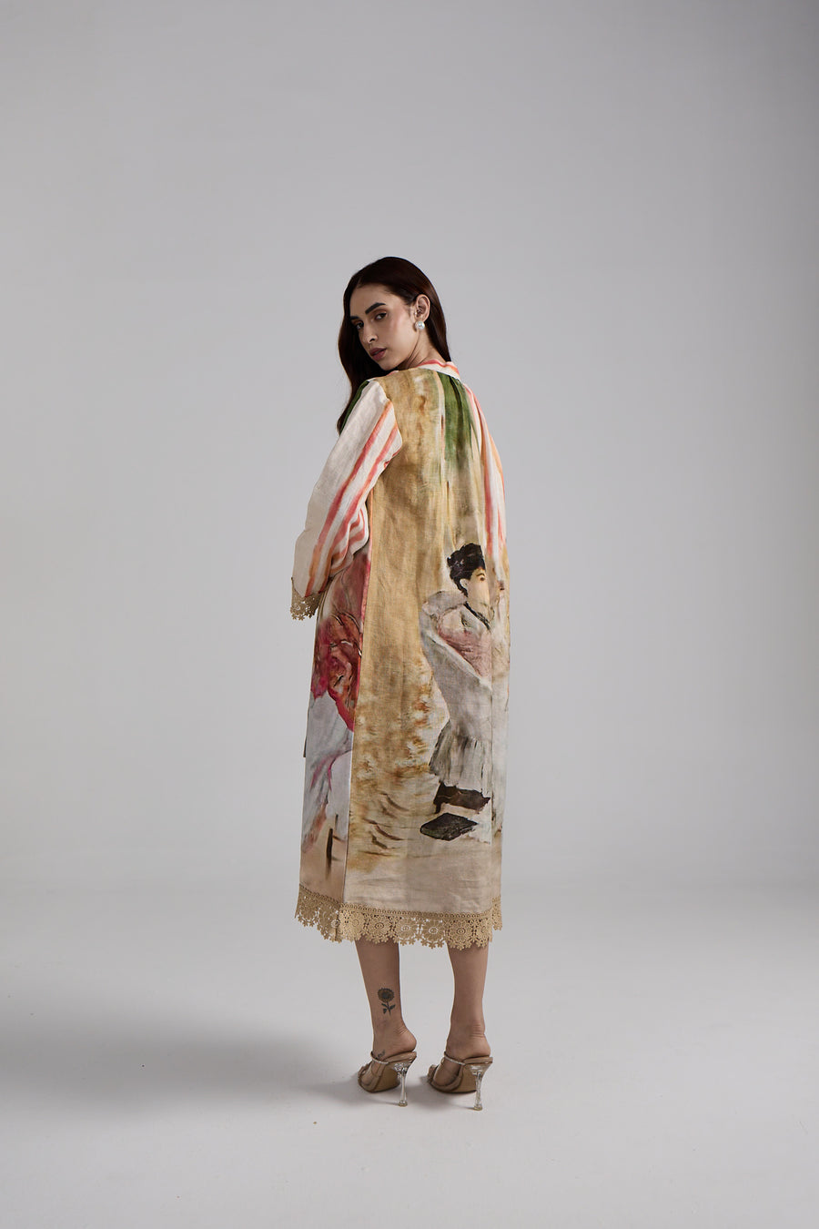 Canvas Stripe Linen Dress Set