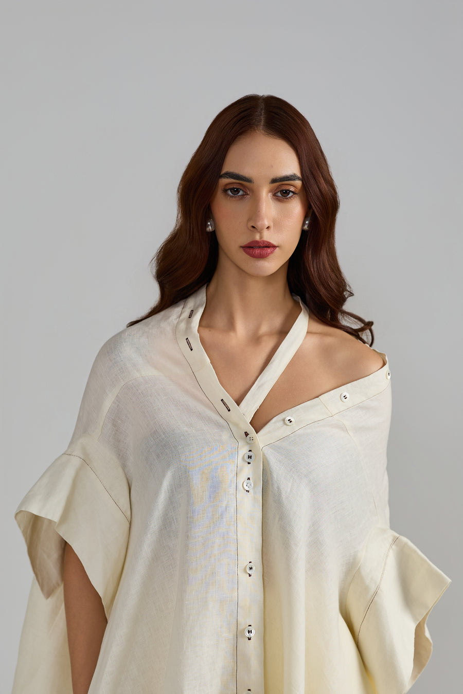 Neh Asymmetrical Linen Co-ord Set