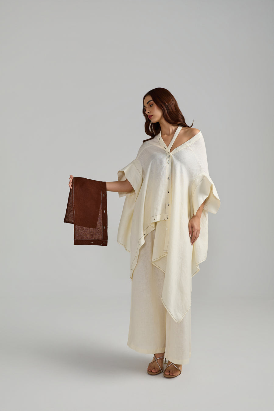 Neh Asymmetrical Linen Co-ord Set