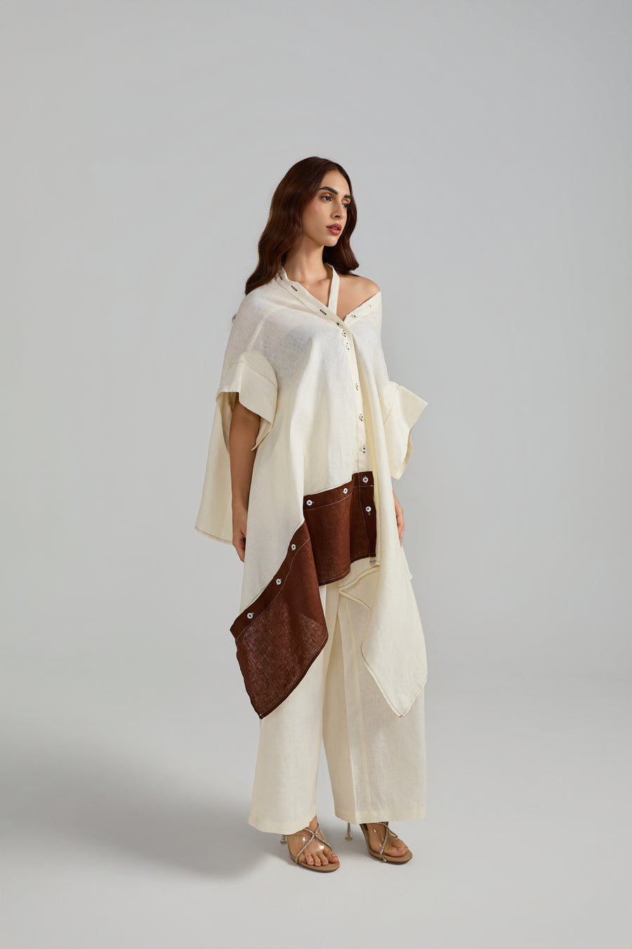 Neh Asymmetrical Linen Co-ord Set