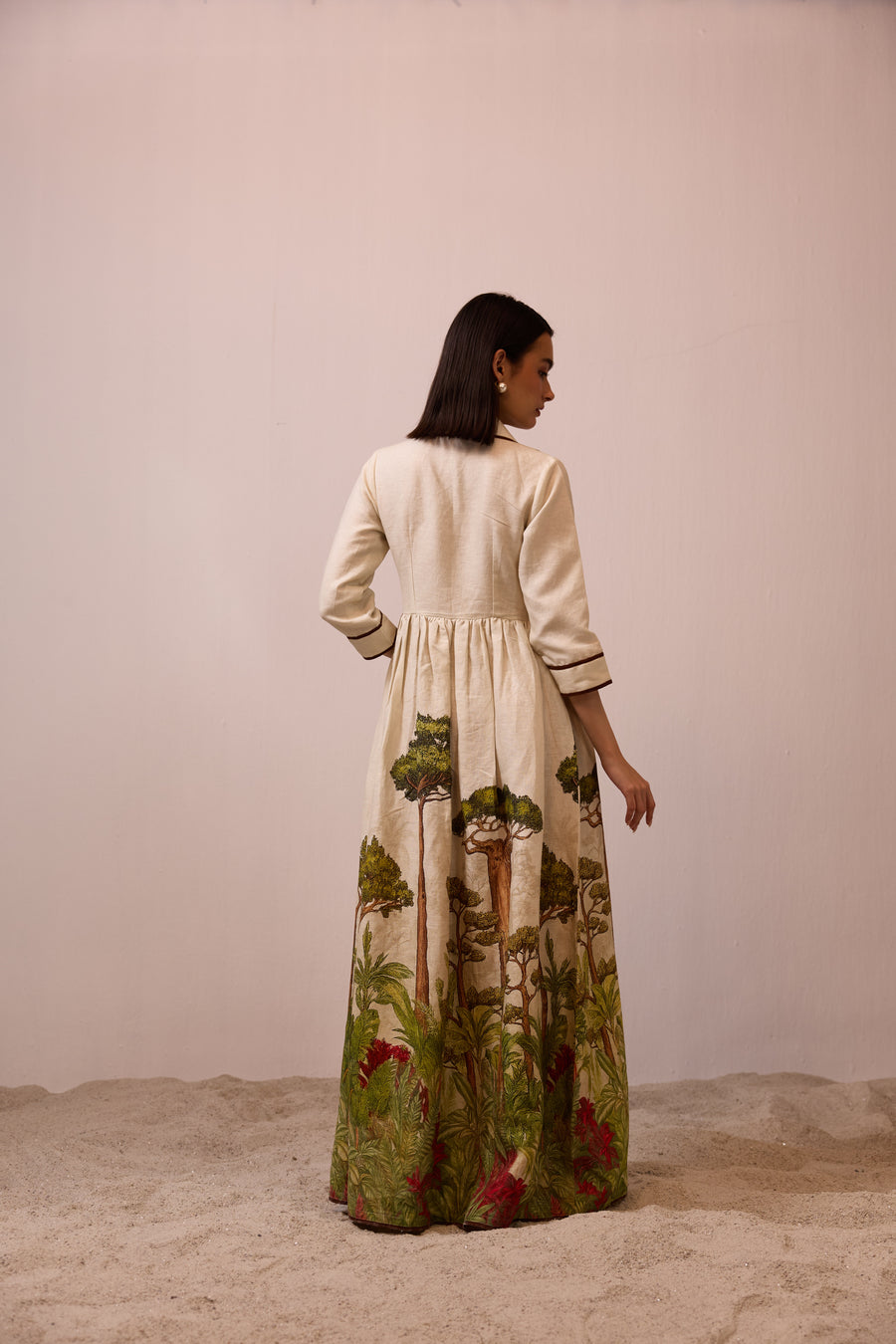 Verdant Linen Shirt Dress
