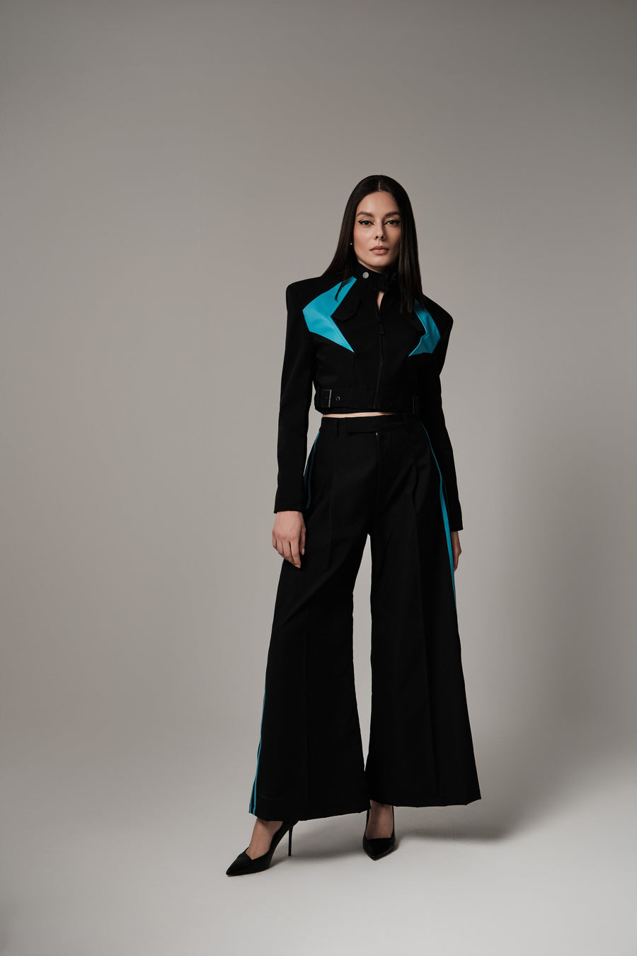 ROIS LEATHER DETAILED PANTS