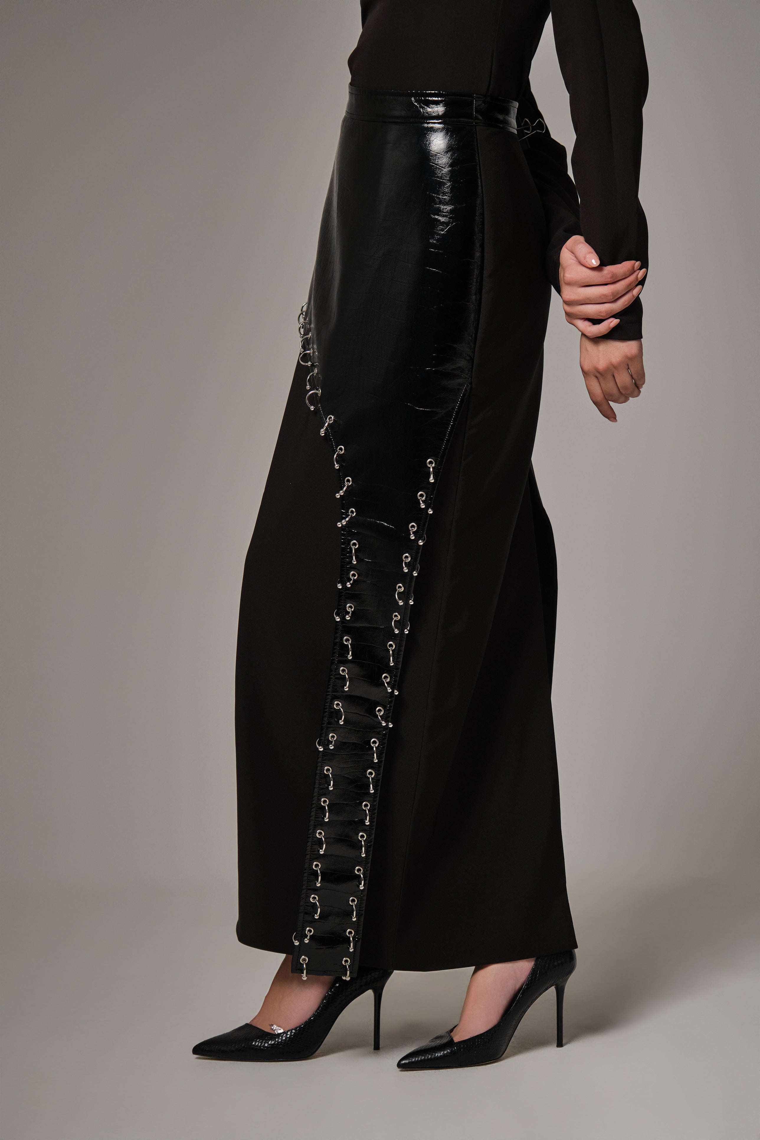 REINE SNAKE SKIN PANELLED SKIRT