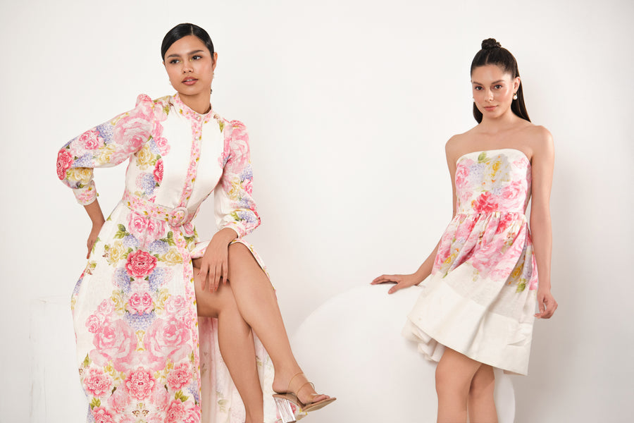 JOY FLORAL LINEN MAXI DRESS