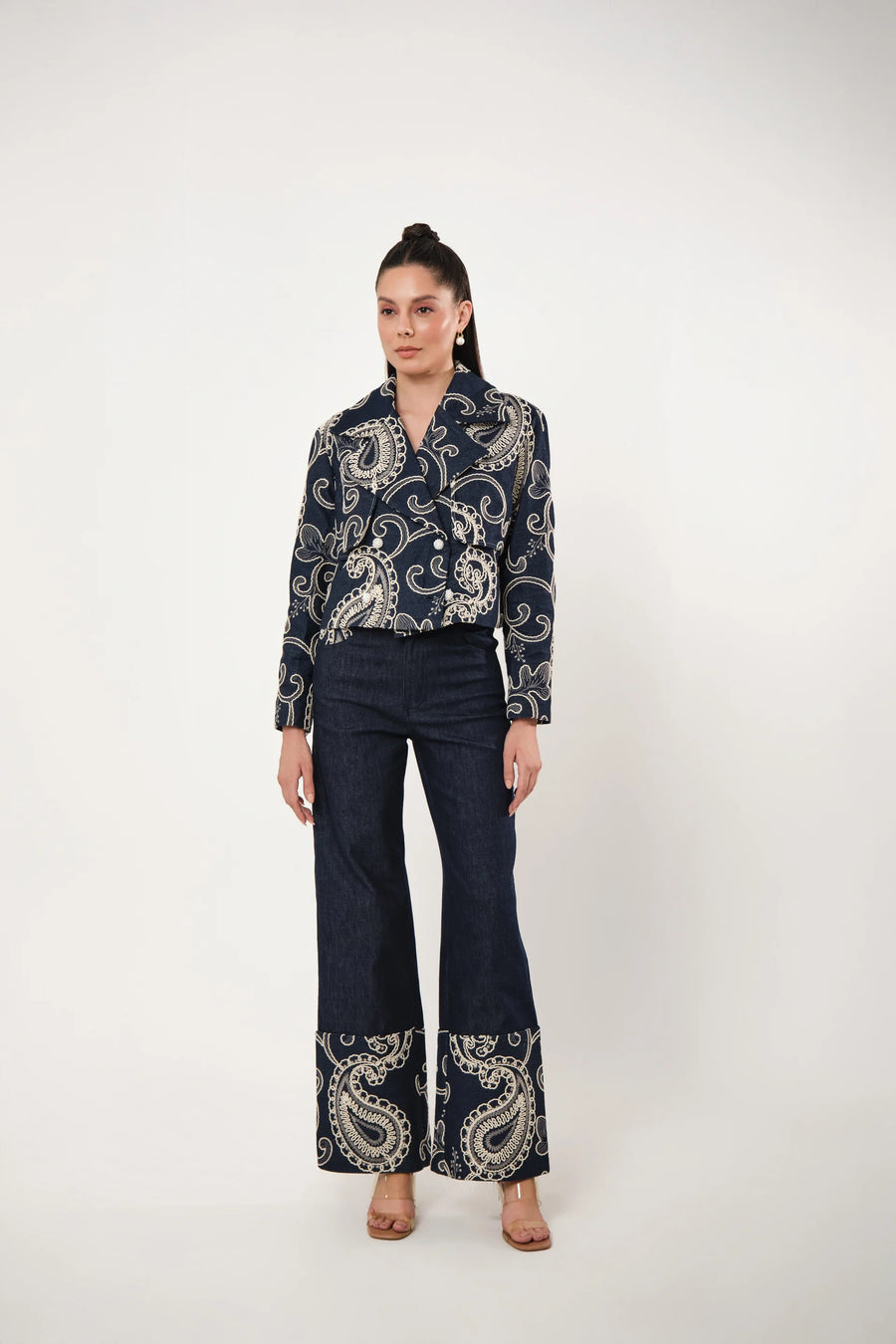 IDA MIDNIGHT EMBROIDERED SET