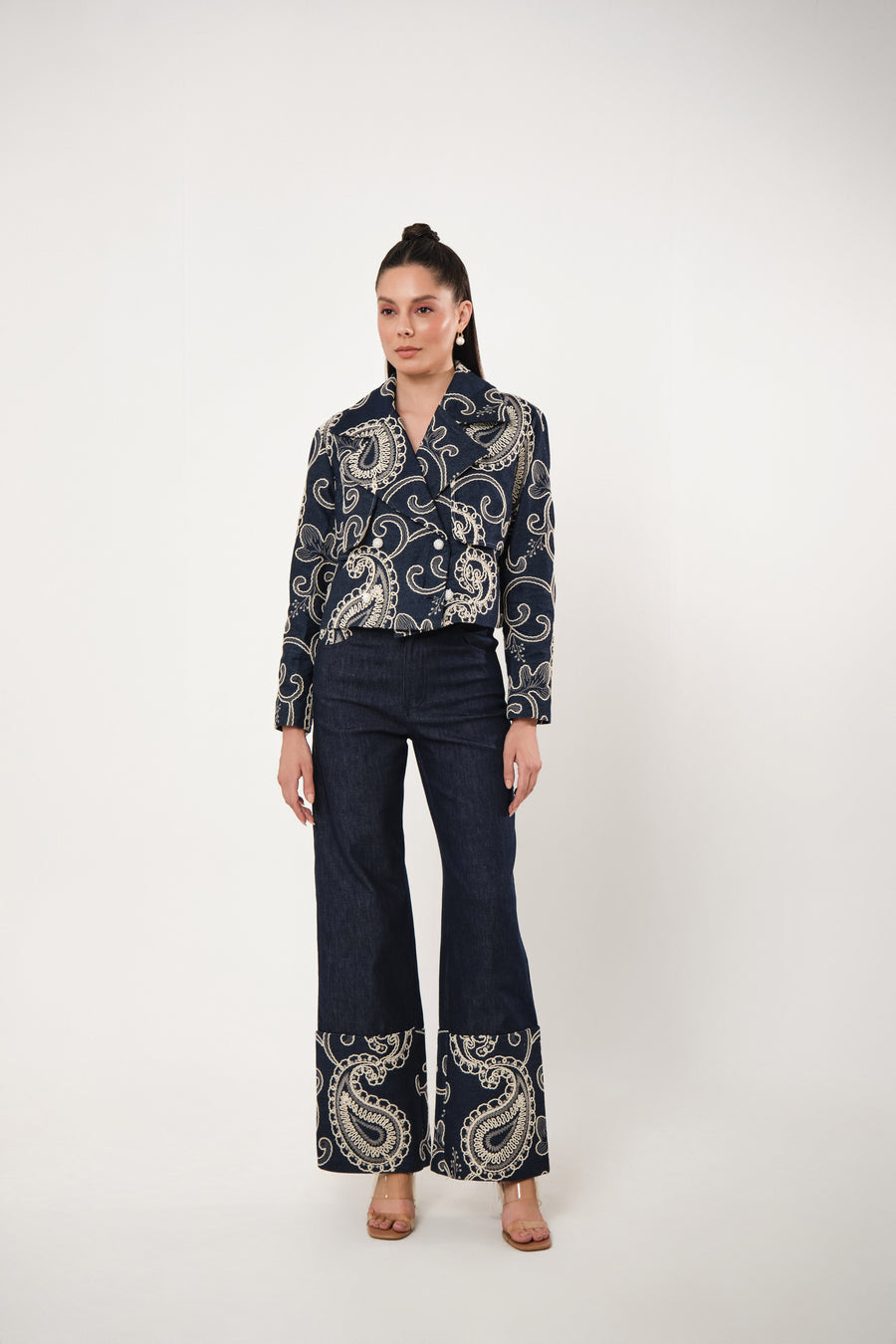 GIA BOTEH EMBROIDERED JEANS