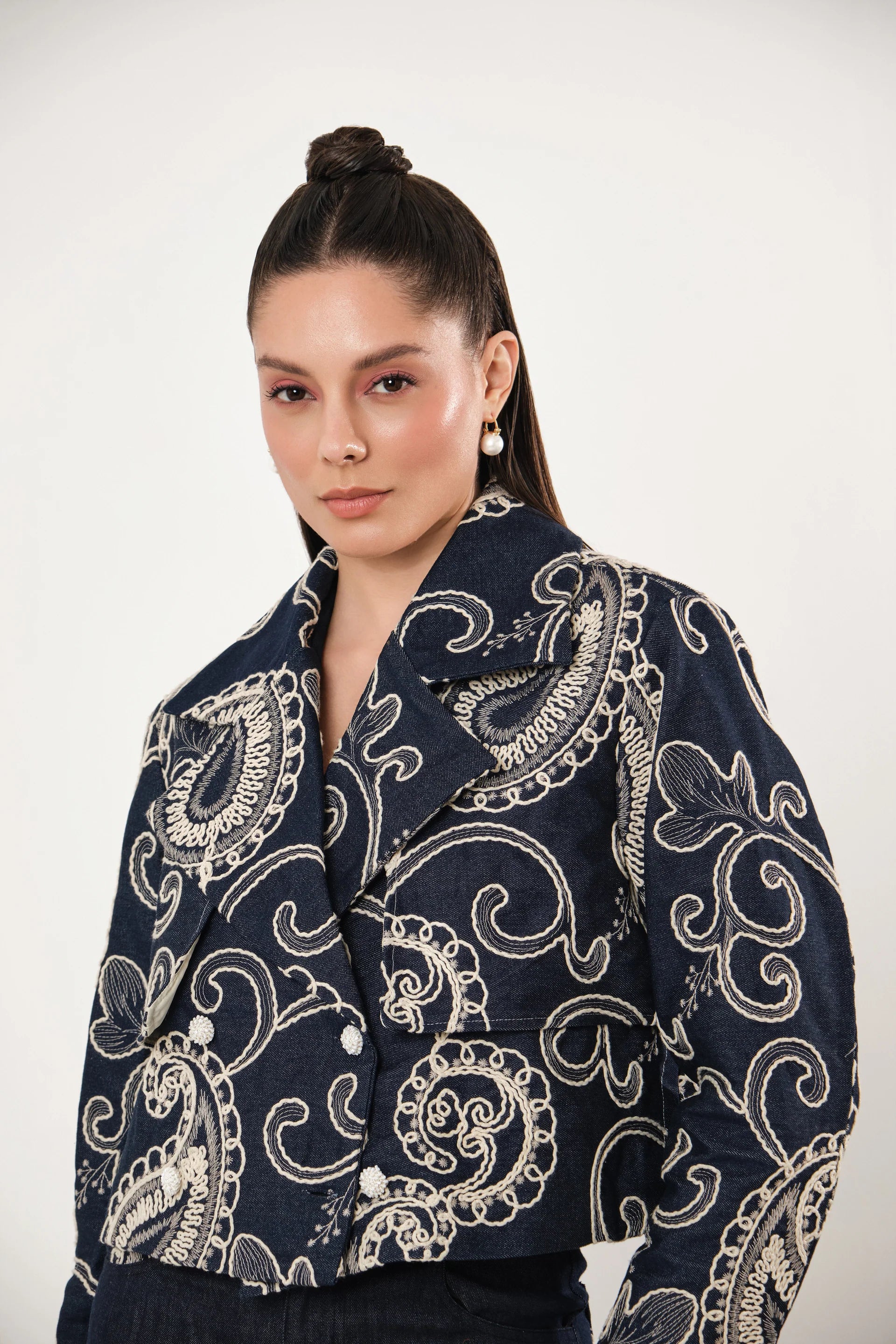 IDA MIDNIGHT EMBROIDERED SET