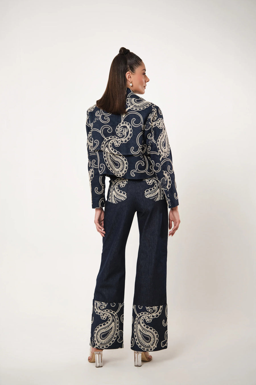 IDA MIDNIGHT EMBROIDERED SET