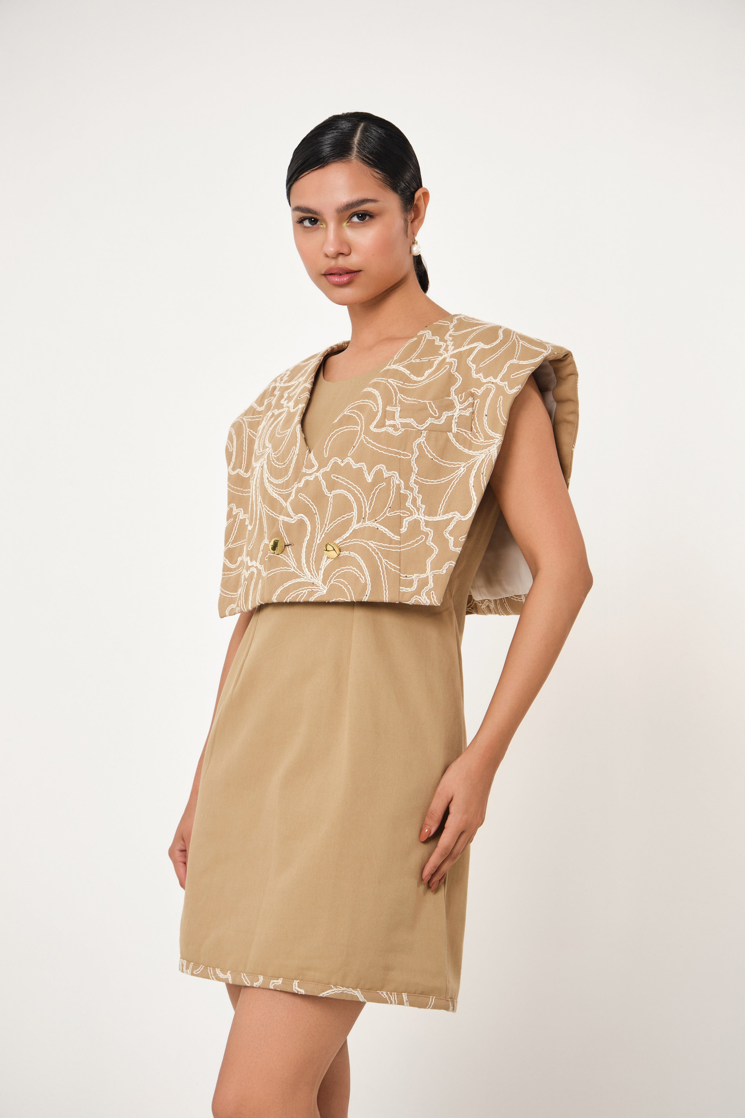 ORA EMBROIDERED CAPE & DRESS