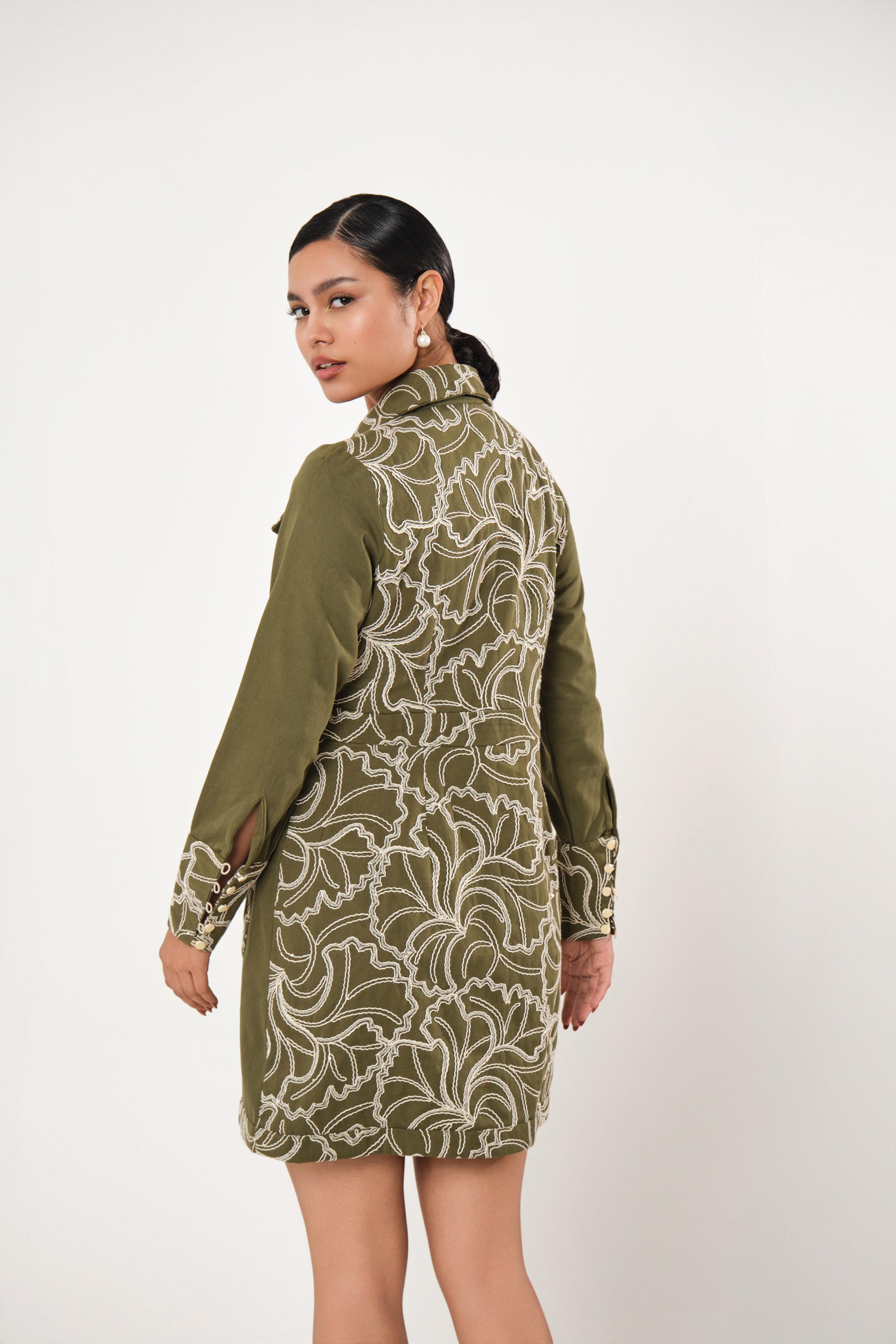 TANA EMBROIDERED SHIRT DRESS