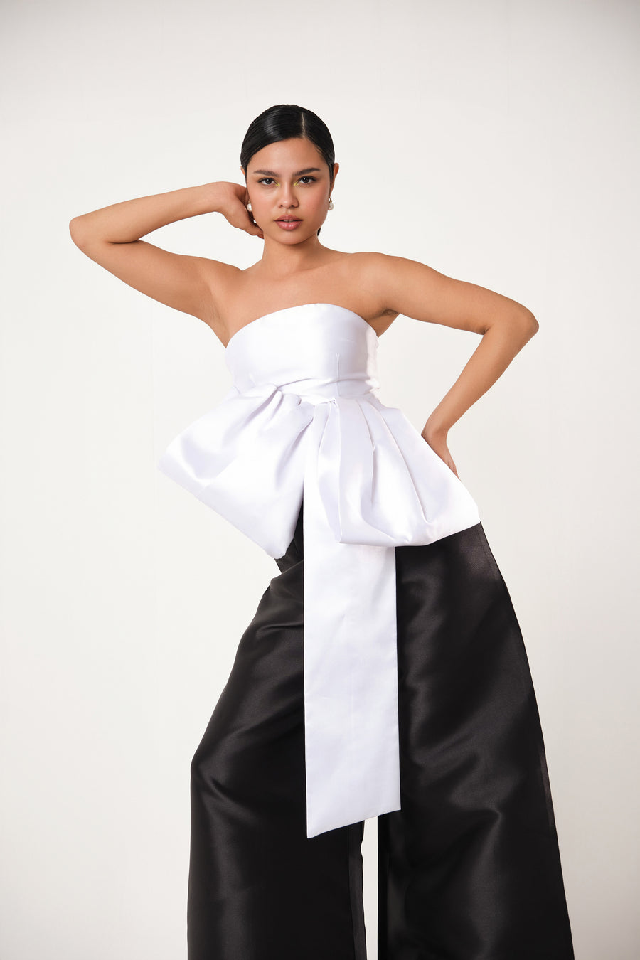 AURE EXTRA WIDE LEGGED PANTS BLACK