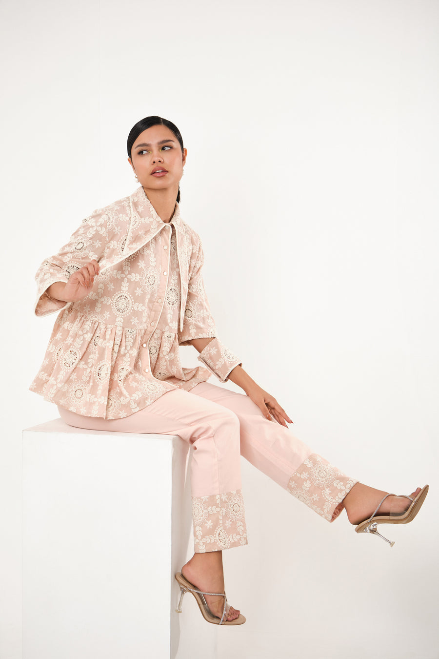 AYOKA FLORAL EMBROIDERY CO-ORD SET