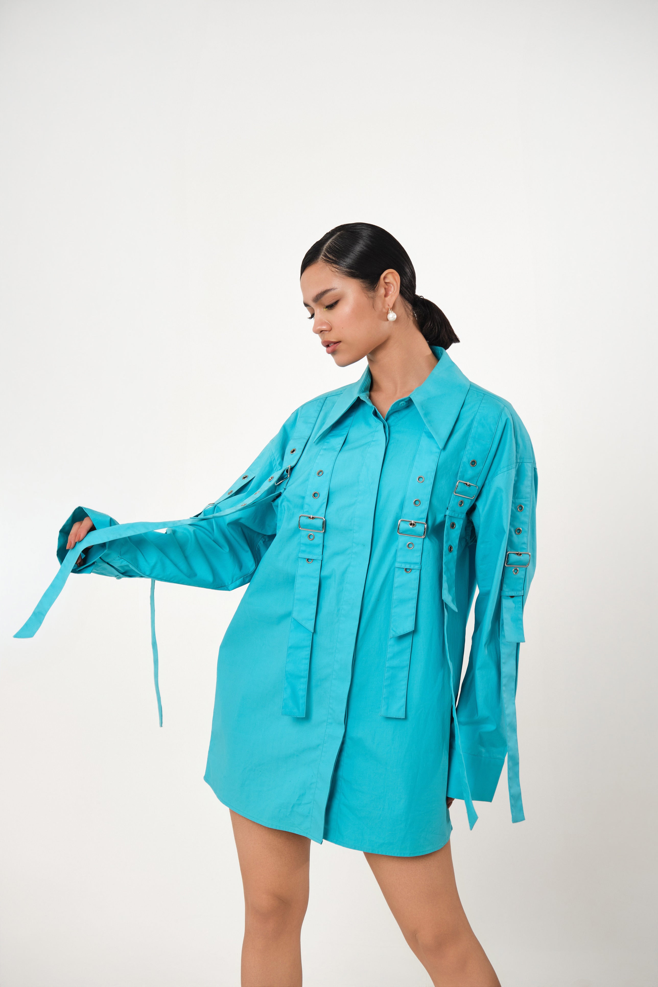 KIT BELT APPLIQUÉ SHIRT DRESS