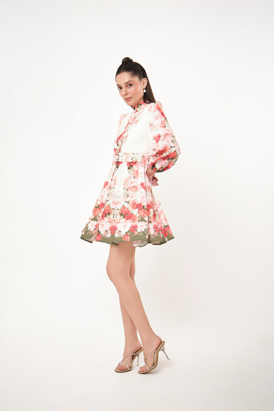 PIA FLORAL LINEN DRESS